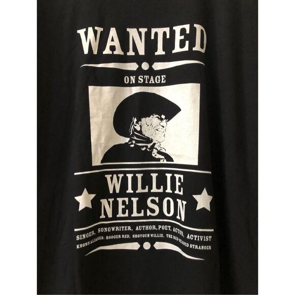 Willie Nelson Wanted Black T-shirt Men’s Size Large - Picture 2 of 2